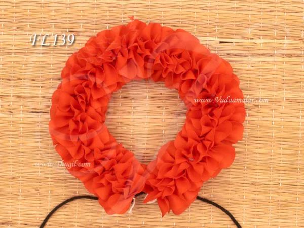 Orange Color Flower Veni Phool For Hair Braid Band Kuchipdi Bharathanatyam