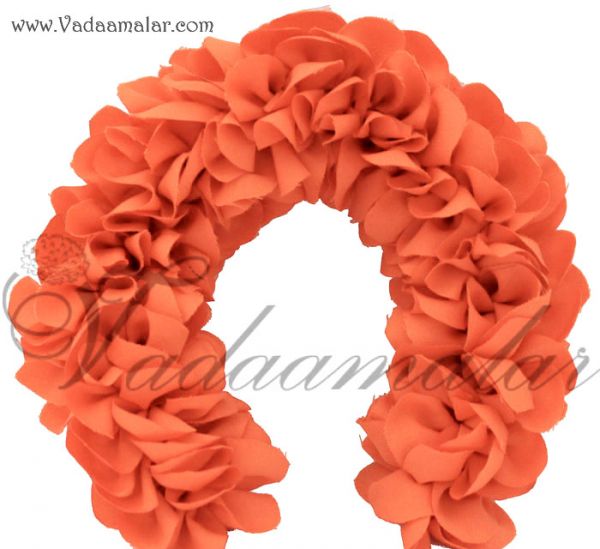 Veni Flowers Light Orange Braid Band India Festival Wedding Dances 