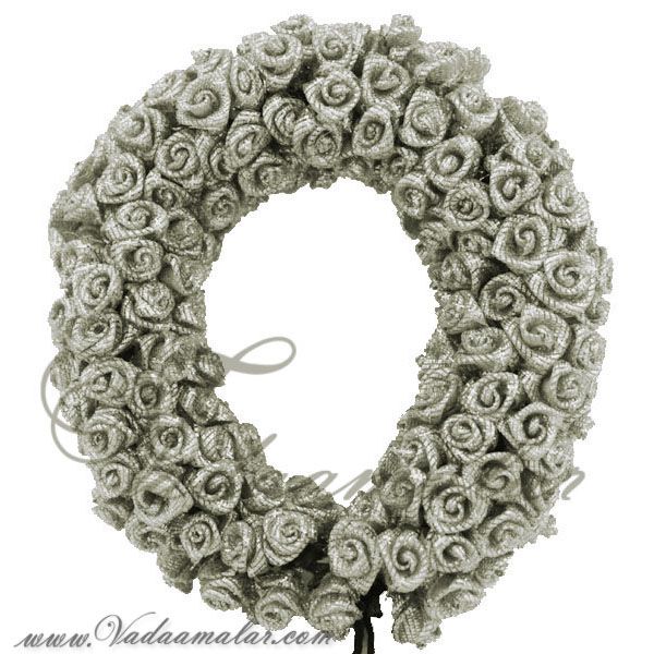 Silver color Rose Flower for hair braid Band India Wedding Dances