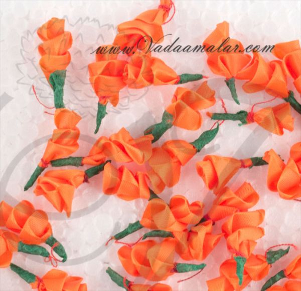 Artificial Fake Orange Rose Flower for decoration art hobby craft work 100 pieces