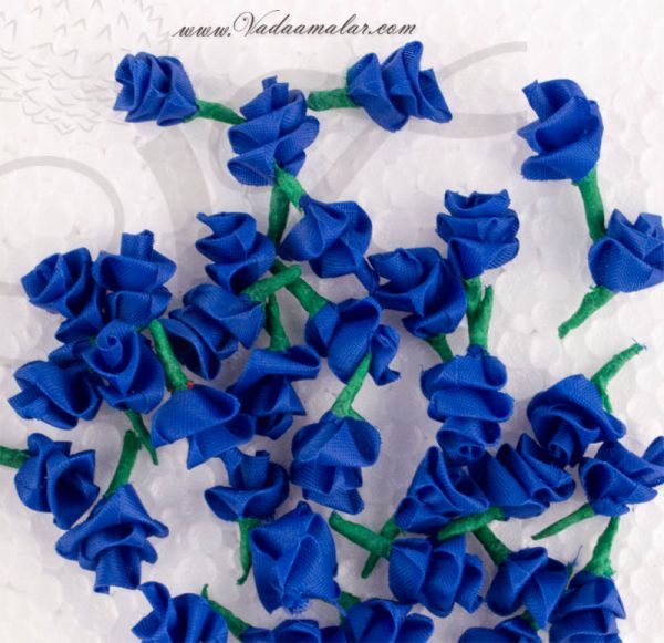 Artificial Fake Ink Blue Rose Flower for decoration art hobby craft work 100 pieces
