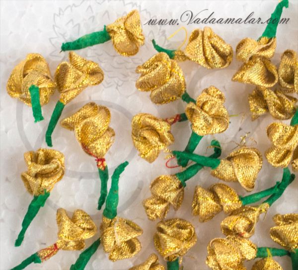 Artificial Fake Gold Rose Flower for decoration art hobby craft work 100 pieces