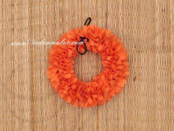 Artificial Orange Color Flower Strand Veni For Hair Braid Band India Wedding Dances 