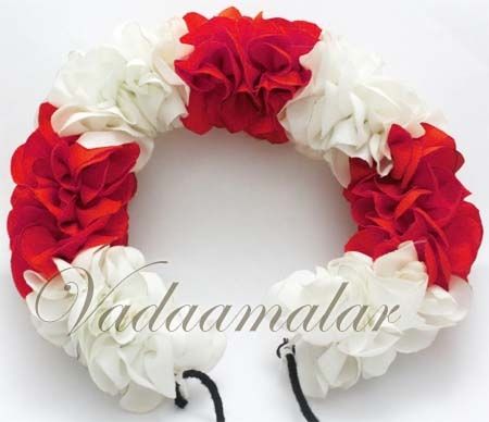 Half White and Red Artificial Flower Strand For Hair Braid Band Indian  Wedding Dances