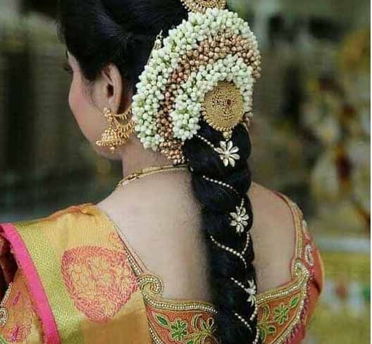 Gold Colour Jasmine Veni Gajra band for hair braid Indian Wedding Buy Now