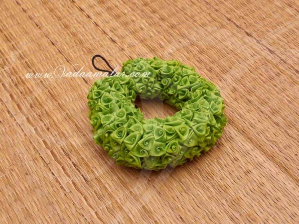 Light Green Color Rose Fabric Flower Band for Hair Braid India Wedding Dances