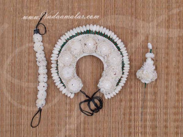 Odissi Tahia White Flowers Band Gajra Hair Braid for Kuchipudi Odissi Dance Buy online 