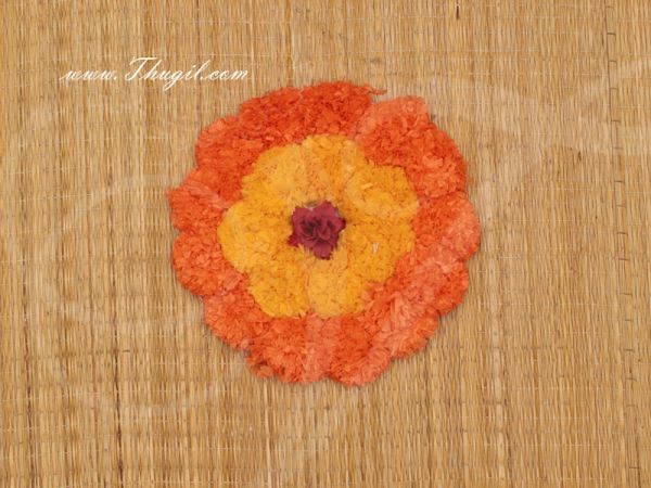 Round Artificial Genda Flower mat for Home Decoration and Craftfor Pooja 8