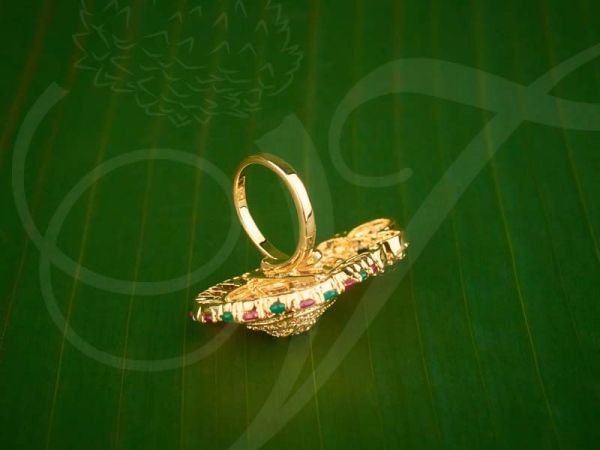 Ruby Emerald Stones Design Finger Ring Buy Online