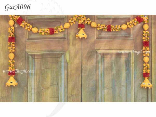 Elegant yellow colour door window mandap decoration hanging Toran Tapestry