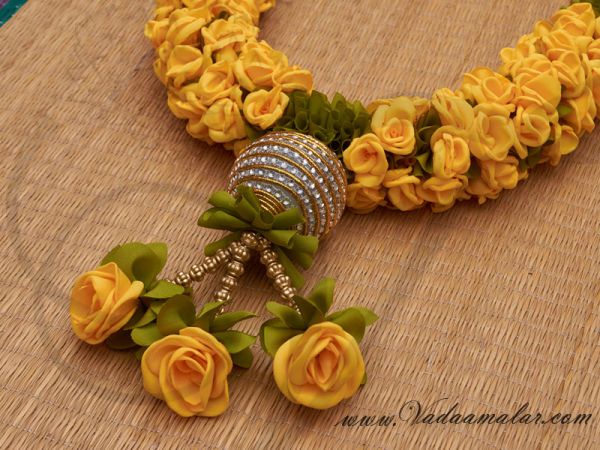 1 piece Yellow Wedding synthetic rose garlands maala garland Buy Now