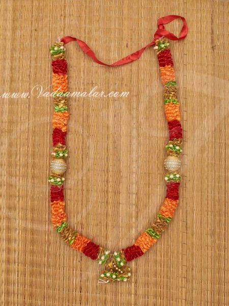 Red and Orange color Synthetic Garlands Buy Online 15 inches
