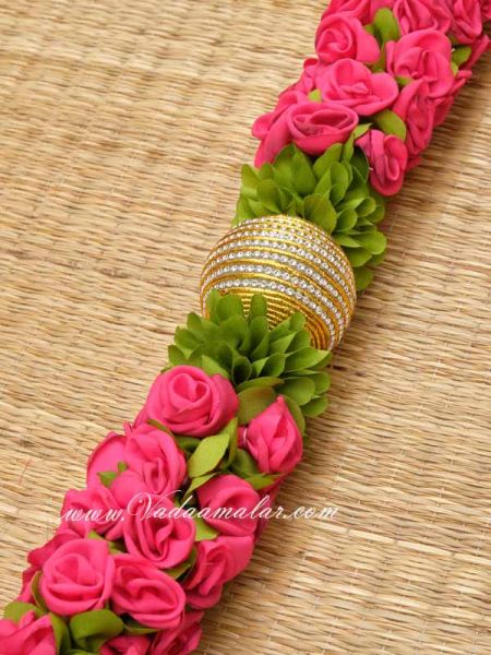 Pink Rose garland Handmade Artificial Flower Malai Buy Now - 3 feet