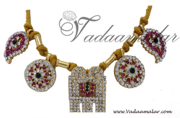Buy Stone studded Thali online Thiru Mangalyam For Deity South India Mangalsutra Wedding Bride Micro Gold plated 