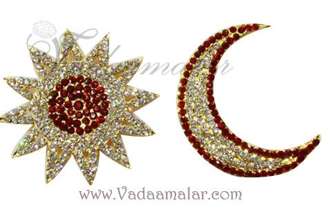Buy Hindu Goddess Amman deity Sun and Moon Chanran Sooriyan Red and white Stones