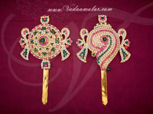 Buy Shangu Shanku chakra PERUMAL ornaments Vishnu Balaji Deity Ornament Decoration for Temple