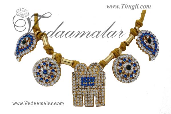 Buy blue Stone studded Thali online Thiru Mangalyam For Deity South India Mangalsutra Wedding Bride Micro Gold plated 