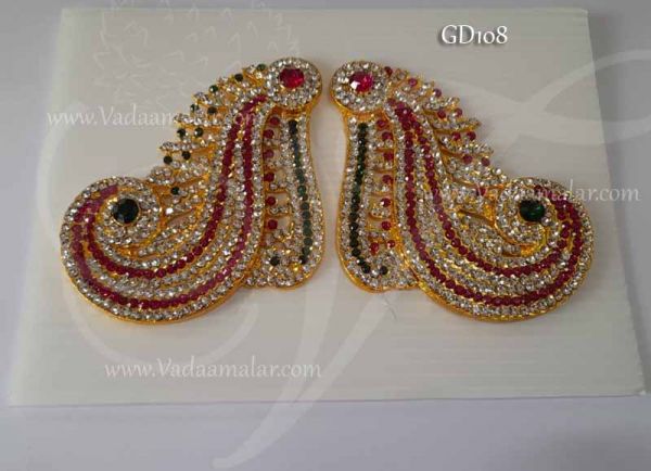 3.5 inches Karna Pathakkam God Goddess Multi Colour Ear Ornaments