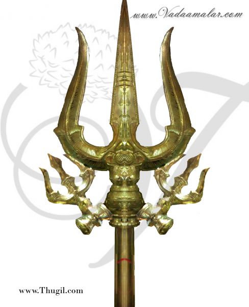 4 Feet / 48 inches Trishul Soolam for Amman Shiva Shakti Brass Metal Symbol weapon Online