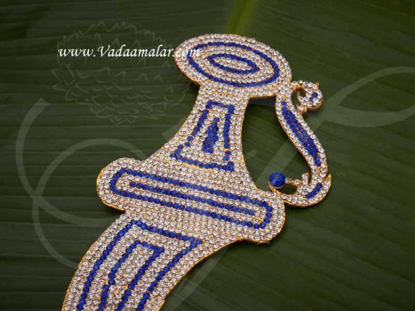 Sword White with Blue Colour Knife Weapon of Lord Ganesha Decoration For Ganapathy 12 inches