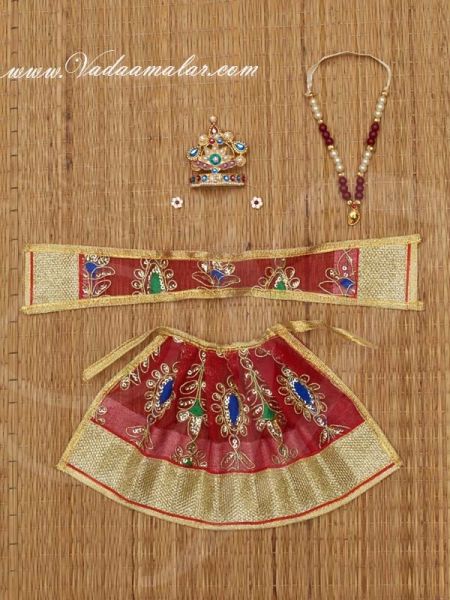 10-12 inch Idol Skirt Pavadai Deities Idol Shingar dresses Temple Altars
