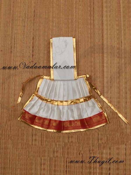 Buy Online Temple Statue Wear White Color Saree Skirt for Hindu  Deity 