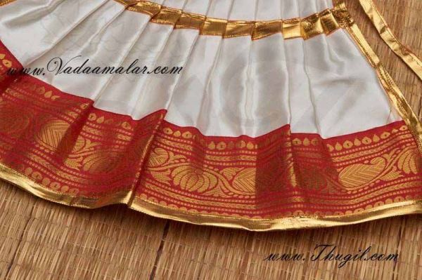 Buy Online Temple Statue Wear White Color Saree Skirt for Hindu  Deity 