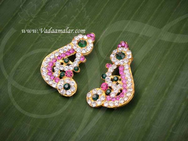 1.5 Inch Karna Pathakkam Deity God Goddess Ear Earring stone studded