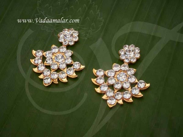 Ear Stud decoration Goddess White color Stone Earring Jewellery Buy Now 1.5
