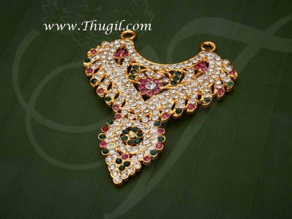  Necklace Small Size Hindu Deity Jewellery Multi Stones Ornament for Small Idols 2.5