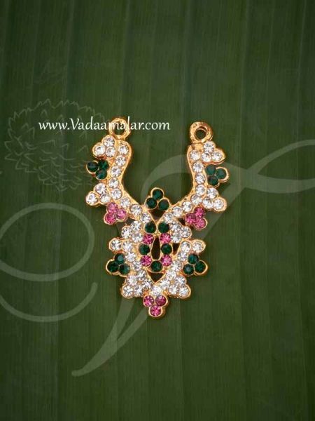  Necklace Small Size Hindu Deity Jewellery Multi Stones Ornament for Small Idols 1.8