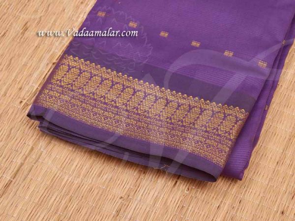 Purple Saree For Amman Devi Durga Zari Border Buy Now 4 Meter