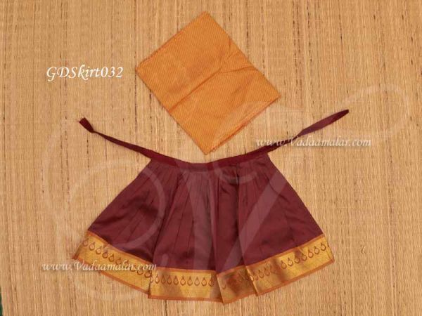 Maroon Color Clothes for god idols Skirt Statues Idol Devi Mata Dress Buy online 10 inches