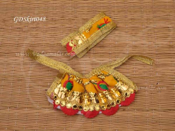Sringhaar Skirt Pavadai Dress for Goddess Idols Statues Small Size 2 inches