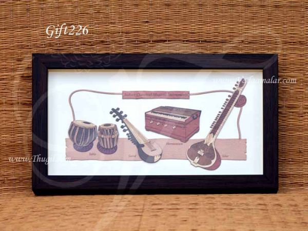 Musical Instruments Wall Hanging Return Gift for Bharatanatyam Kuchipudi 7 x 12 Inches
