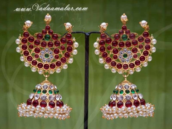 Gold Plated Jhumki with First Quality Stones Buy Jhumka Earrings Online