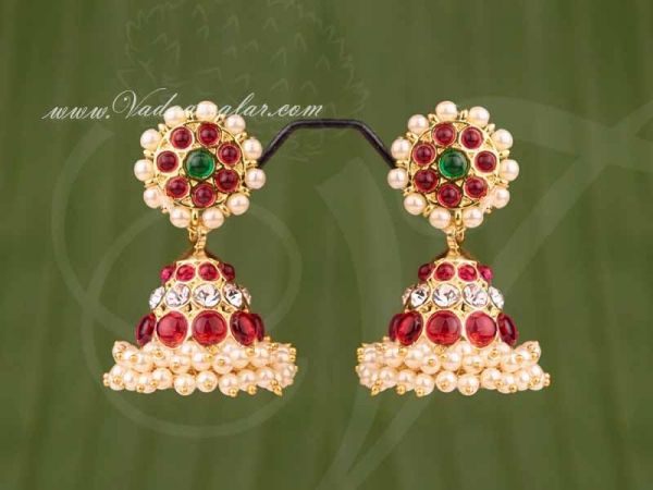 Gold Plated Jhumki with First Quality Stones Buy Jhumka Earrings Online