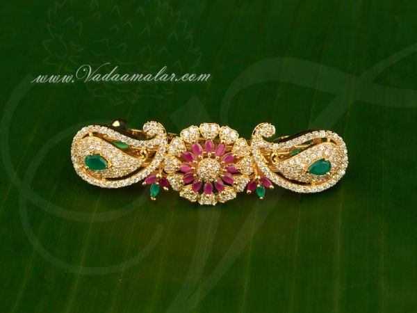 Ruby Emerald Stones Hair Clip Jewellery for Gifts