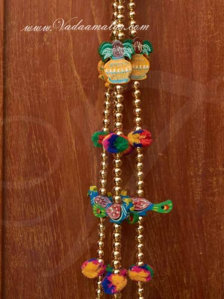 Artificial Parrot and beads India Toran Doorway Decorative Hanging 	