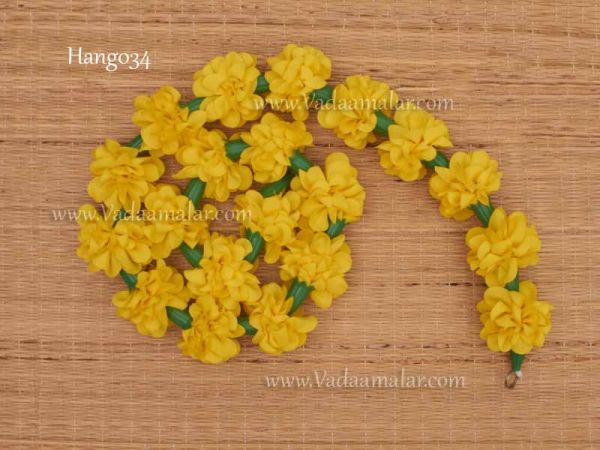 Marigold Yellow  Flowers Toran Door Hanging Decoration - Washable 1 meter