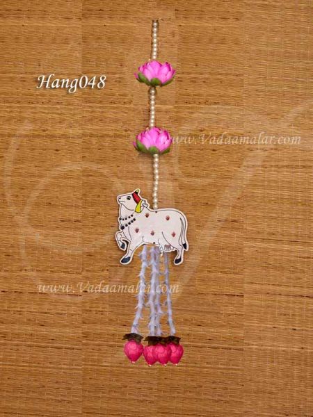 Flower Hanging Lotus And Cow Indian Style Decorations 30 inches