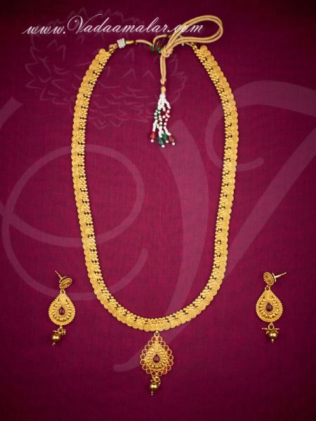 Long necklace with matching earring set Saree Salwar