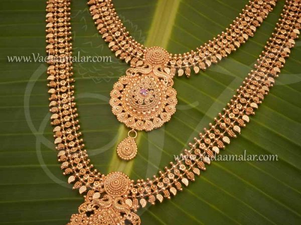 Micro Gold Plated Short and Long Necklace Set
