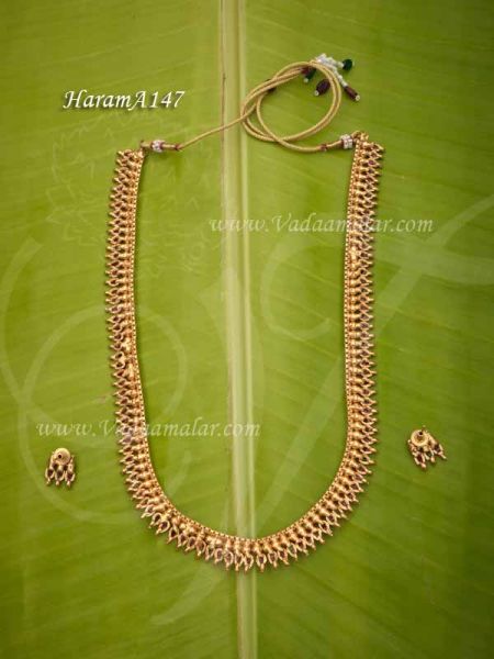 Antique Design Mangamalai Mango Necklace Matching Earring Set