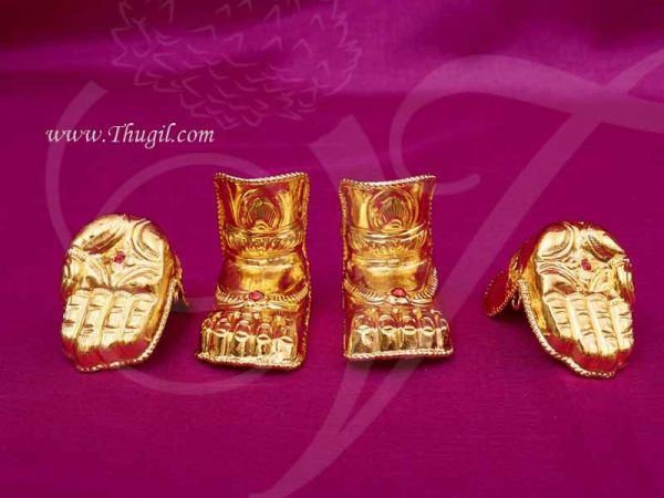 3-4 inches Hastham and Paatham Deity Idol Palm Feet Decoration Gold Plated Buy Online