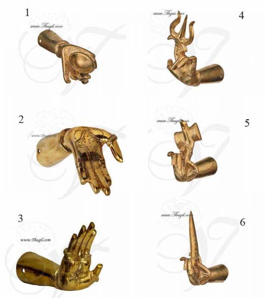 Hastham Pure brass Set hands for God Deity Decoration 4 inches