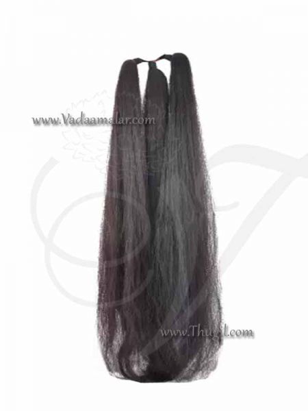 Synthetic Jet Black False long hair additional hair for Indian braid 