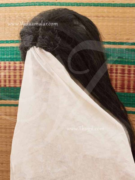 False hair with wig additional loose hair for India - Synthetic Jet Black