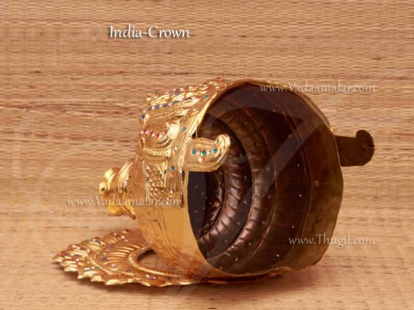 Indian Raja King Rani Queen Crown Kreedam Mukut Gold