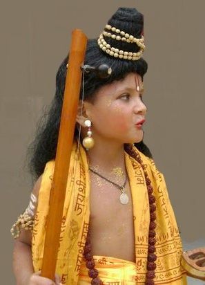 Black False hair wig Rishi Swani Hindu Sage King hair fancy dress dance  drama Wigs